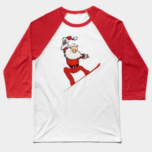 Santa Skateboarding Baseball T-Shirt